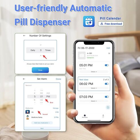 Zoksi Upgrade Bluetooth Automatic Pill Dispenser Machine for Elderly with Alarm, Smart Medication Pill Box 28 Day for Home Use, Eletronic Medicine Organizer Monthly, Timed Reminder in Kuwait