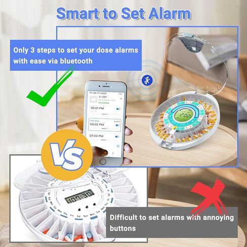 Zoksi Upgrade Bluetooth Automatic Pill Dispenser Machine for Elderly with Alarm, Smart Medication Pill Box 28 Day for Home Use, Eletronic Medicine Organizer Monthly, Timed Reminder in Kuwait