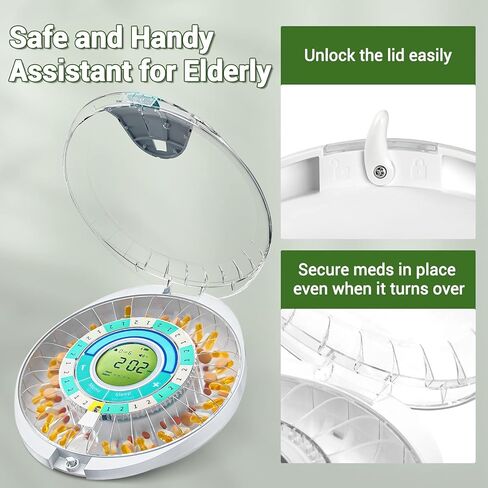 Zoksi Upgrade Bluetooth Automatic Pill Dispenser Machine for Elderly with Alarm, Smart Medication Pill Box 28 Day for Home Use, Eletronic Medicine Organizer Monthly, Timed Reminder in Kuwait