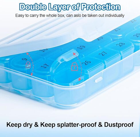 Betife Monthly Pill Organizer 1 Times a Day, 30 Day Pill Box, One Month Pill Case for Travel, 31 Day Pill Cases, Monthly Pill Storage, Medicine Organizer Container for Vitamins, Fish Oil, Pink in Kuwait