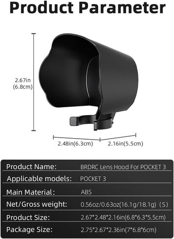غطاء حماية من الشمس لعدسة الكاميرا من JIJIMICO لـ DJI Osmo Pocket 3 غطاء عدسة مضاد للوهج واقي عدسة ظلة غطاء حماية لـ Osmo Pocket 3 ملحقات الكاميرا in Kuwait