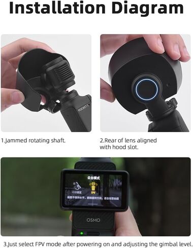 غطاء حماية من الشمس لعدسة الكاميرا من JIJIMICO لـ DJI Osmo Pocket 3 غطاء عدسة مضاد للوهج واقي عدسة ظلة غطاء حماية لـ Osmo Pocket 3 ملحقات الكاميرا in Kuwait