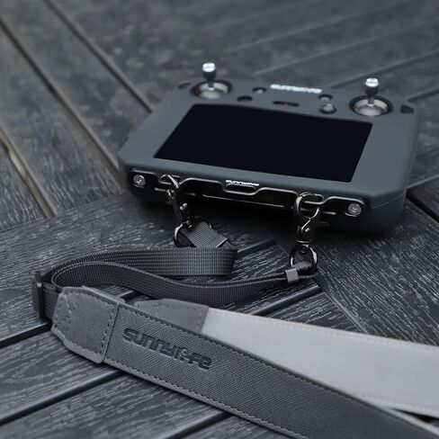 RC Pro PU Leather Lanyard Strap For DJI RC Pro /Smart Controller with Multi-purpose Aluminum Alloy Hanging Buckle, Black, Free in Kuwait