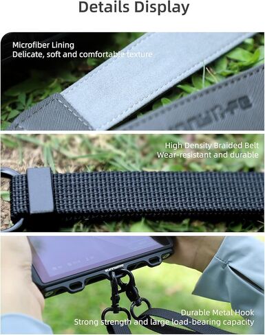 RC Pro PU Leather Lanyard Strap For DJI RC Pro /Smart Controller with Multi-purpose Aluminum Alloy Hanging Buckle, Black, Free in Kuwait