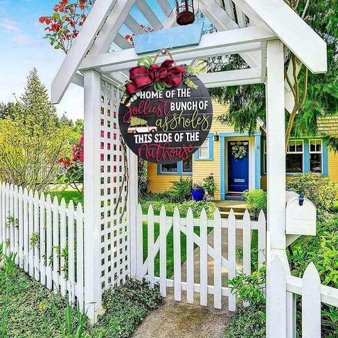 علامة ترحيب لعطلة عيد الميلاد الوطنية لامبون لديكور الشرفة الأمامية، شماعة باب خشبية مضحكة لعطلة عيد الميلاد المجنونة، علامة منزل مزرعة ريفية، ديكور معلق على الحائط للنافذة (أسود) in Kuwait