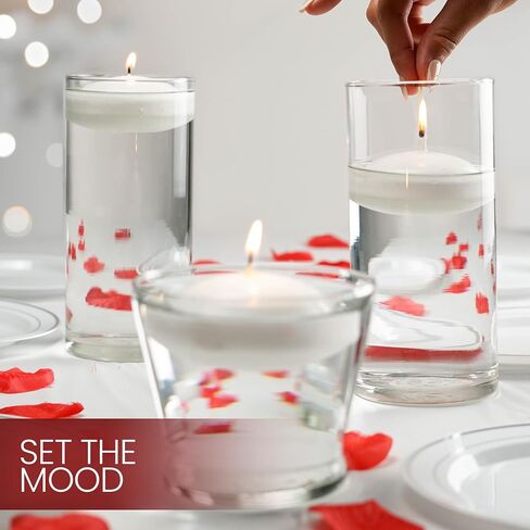 Stock Your Home 24 Count 3" Inch Floating Candles Bulk Set with 10 Hour Burn Time, White Unscented Wax Discs for Cylinder Vases, Centerpieces at Wedding, Party, Pool, Holiday in Saudi Arabia