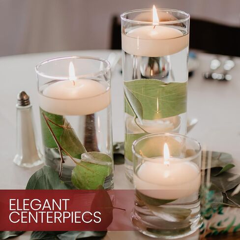 Stock Your Home 24 Count 3" Inch Floating Candles Bulk Set with 10 Hour Burn Time, White Unscented Wax Discs for Cylinder Vases, Centerpieces at Wedding, Party, Pool, Holiday in Saudi Arabia
