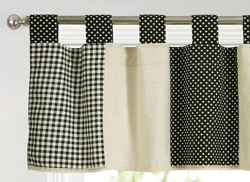 ستائر نوافذ المطبخ Annlaite الكلاسيكية الريفية البدائية لبيت المزرعة، ستارة نافذة علوية منقوشة، أسود، 51 بوصة × 17 بوصة in Kuwait