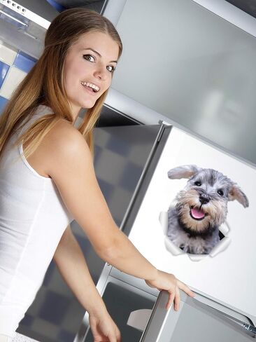 Winston & Bear Super Schnauzer Dog Wall Decals - 2 Pack - Schnauzer 3D Sticker Decals for Walls, Cars, Toilet and More - Retail Packaged Gray Schnauzer Gifts in Kuwait