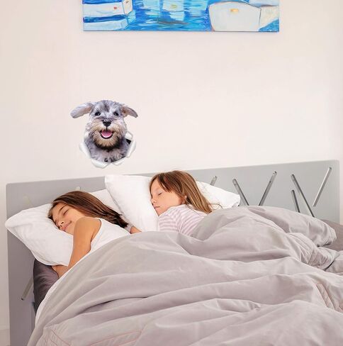Winston & Bear Super Schnauzer Dog Wall Decals - 2 Pack - Schnauzer 3D Sticker Decals for Walls, Cars, Toilet and More - Retail Packaged Gray Schnauzer Gifts in Kuwait