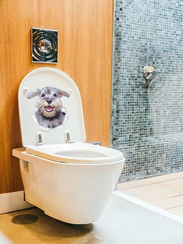 Winston & Bear Super Schnauzer Dog Wall Decals - 2 Pack - Schnauzer 3D Sticker Decals for Walls, Cars, Toilet and More - Retail Packaged Gray Schnauzer Gifts in Kuwait