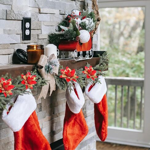 26 قطعة من زهور الكريسماس الاصطناعية من Kainonnan مع مشابك وبخار لتزيين شجرة الكريسماس وحفلات المنزل وديكور الكريسماس (ذهبي) in Kuwait