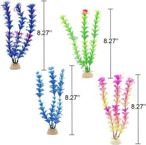 Bumiews 15 Pack Aquarium Decoration Fish Tank Decorations Small Castle Barrel Hideouts Fish Cave Mini Artificial Ornament Anemone Starfish, Mini Fishes and Lifelike Various Sizes Plastic Plants Small in Saudi Arabia