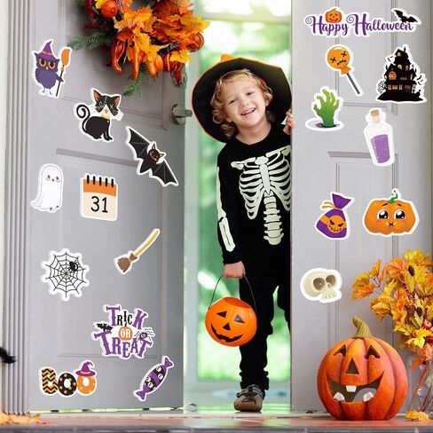 21 Pcs Halloween Gel Window Clings, Halloween Window Clings for Kids Window Stickers Decorations Pumpkins Ghosts Bats Halloween Gel Clings for Glass Windows Classroom Home Party Decor in Saudi Arabia