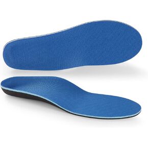 Insoles,Neutral Arch Support,Plantar Fasciitis Pain Relief,Rigid Shell,Maximum Cushioning,Men's 12-13 SkyBlue