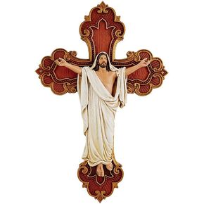 Needzo Hanging Wall Cross Classic Crucifix He is Risen Jesus Figurine on Cross, Christian Home Decor, 10 Inch in Saudi Arabia