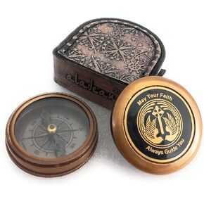 Religious Gift God Guide Me Brass Compass Christian Faith Catholic Cross Uplifting Birthday Baptism Confirmation Gifts idea Men Women Kids (May Your Faith Always Guide You) in Saudi Arabia
