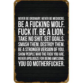 KNIOIL الصالة الرياضية الدافع تحفيزية الكلمات الجدار ملصق فني ريترو معدن القصدير تسجيل خمر المنزل مطبخ بار مقهى نادي كهف جدار ديكور 8x12 بوصة. in Kuwait