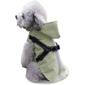 معطف واق من المطر للكلاب مع حزام - معطف مطر مقاوم للماء للكلاب مع غطاء رأس للكلاب الصغيرة - سترة مطر للكلاب الصغيرة عاكسة للضوء - خفيف الوزن ومسامي وسهل الارتداء مع خطاف وحلقة شعر غير لاصق in Kuwait