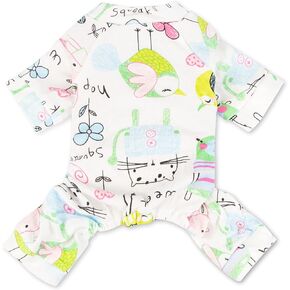Scheppend Puppy Pajamas Dog Onesies Pet Dog Soft Pajamas أنماط مختلفة بذلة الحيوانات الأليفة 5 أنماط للكلاب المتوسطة الصغيرة القطط بيجامة (دونات، X-Large)