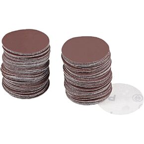 uxcell 100Pcs 2 Inch Hook and Loop Sanding Disc 1500 Grits Flocking Sandpaper for Random Orbit Sander Brown