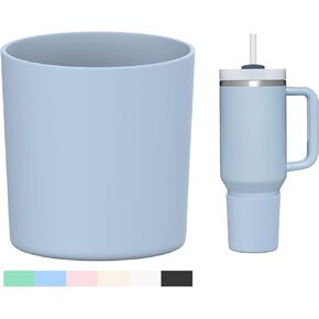 حذاء WUQID من السيليكون العالي متوافق مع Stanley Quencher H2.0 40oz 30oz 20oz & IceFlow Flip 30oz 20oz، يناسب نفس القطر 20oz-40oz بهلوان أكواب مضادة للانزلاق زجاجة غطاء الأكمام السفلي