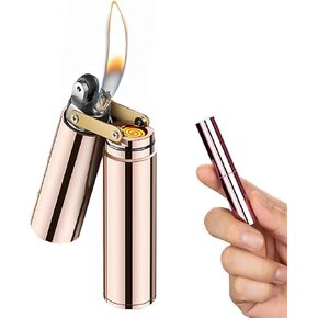 YODOOLTLY 2 في 1 ولاعة شعلة كلاسيكية الكيروسين ولاعات USB قابلة لإعادة الشحن، أداة تدخين أسطوانية صغيرة مقاومة للرياح للرجال مجموعة هدية (أسود) in Kuwait
