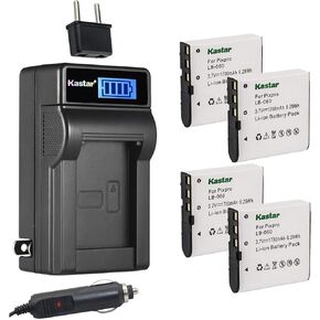 Kastar 2-Pack LB-060 Battery and LCD AC Charger Compatible with Kodak PixPro AZ526, PixPro AZ527, PixPro AZ528 HP, V5060, V5060H, V5061, V5061U, V556, V556AU, V5560, V5560U, V5560AU Digital Cameras in Saudi Arabia