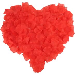 edooi 1200 PCS Faux Fake Rose Petals - Non-Woven Flower Petals for Weddings, More Realistic Rose Decorations, Suitable for Parties, Dates, Weddings, Dessert Tables (White)