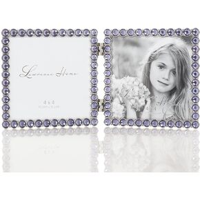 4x6 Silver Metal Sparkle Double Frame - Clear Brilliance