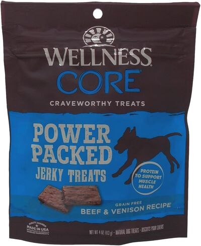 مكافآت الكلاب الخالية من الحبوب من Wellness CORE - 2 حزمة متنوعة من النكهات: (1) كل منها: مفاصل صحية من لحم البقر المطاطي المخبوز، ولحم البقر المعبأ بالطاقة من لحم الغزال المطاطي المتشنج (4-8 أونصات) in Kuwait