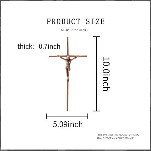 WenRity 10 Inch Metal Slender Crucifix Wall Cross INRI Cross Wall Art for Cruz Del Perdon Catolica Decor Give Blessing and The Spiritual Sacred:Faith Gift for your Acquaintances (Red Copper) in Saudi Arabia