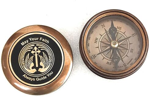 ALADEAN God's Faith Compass - Christian Religious Gift for Men Women | Engraved Hiking Compass Catholic Gift Communion Baptism Confirmation (May Your Faith Always Guide You) in Saudi Arabia