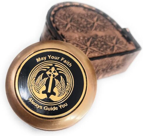 ALADEAN God's Faith Compass - Christian Religious Gift for Men Women | Engraved Hiking Compass Catholic Gift Communion Baptism Confirmation (May Your Faith Always Guide You) in Saudi Arabia