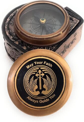 ALADEAN God's Faith Compass - Christian Religious Gift for Men Women | Engraved Hiking Compass Catholic Gift Communion Baptism Confirmation (May Your Faith Always Guide You) in Saudi Arabia