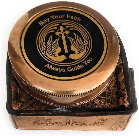 ALADEAN God's Faith Compass - Christian Religious Gift for Men Women | Engraved Hiking Compass Catholic Gift Communion Baptism Confirmation (May Your Faith Always Guide You) in Saudi Arabia