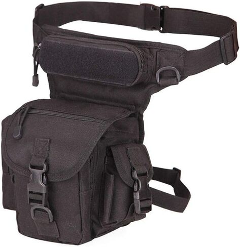 Drop Leg Pouch Outdoor Metal Hunt Detection Multi-Function Bag, Portable Treasure Holder Waist Bag (Black) in Saudi Arabia