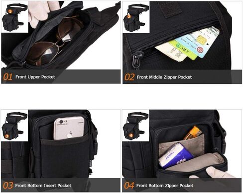 Drop Leg Pouch Outdoor Metal Hunt Detection Multi-Function Bag, Portable Treasure Holder Waist Bag (Black) in Saudi Arabia