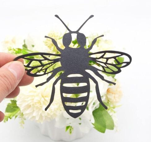 STOBOK 48pcs Three-Dimensional Hollow Bee Wedding Decals Cake Ornament Kitchen Decals 3D Bee Background Decor Hand Decor Bee Ornament Baby Pearl Paper Sticker Wall Removable in Saudi Arabia