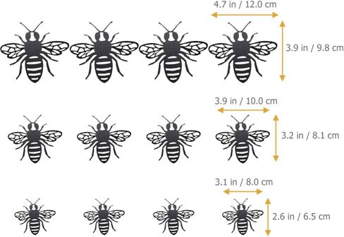 STOBOK 48pcs Three-Dimensional Hollow Bee Wedding Decals Cake Ornament Kitchen Decals 3D Bee Background Decor Hand Decor Bee Ornament Baby Pearl Paper Sticker Wall Removable in Saudi Arabia