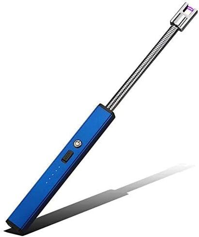 Elite Brands USA قوس كهربائي طويل مرن الرقبة USB قابلة لإعادة الشحن ولاعة عديمة اللهب مقاومة للرياح، مثالية لشموع الموقد وشوايات المطبخ وموقد فوانيس الشواء، ولاعة شعاع بلازما طويلة (أزرق) in Kuwait