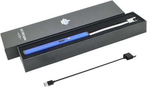 Elite Brands USA قوس كهربائي طويل مرن الرقبة USB قابلة لإعادة الشحن ولاعة عديمة اللهب مقاومة للرياح، مثالية لشموع الموقد وشوايات المطبخ وموقد فوانيس الشواء، ولاعة شعاع بلازما طويلة (أزرق) in Kuwait