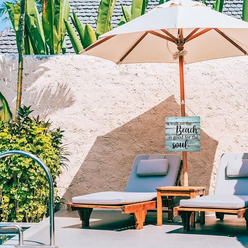 لافتة معلقة للشاطئ الصيفي، المشي على الشاطئ جيد للروح، لافتات خشبية خارجية للتعليق على الحائط لديكور منزل الشاطئ الساحلي، هدايا لمحبي الشاطئ، 11.8 × 11.8 بوصة (DL473) in Kuwait