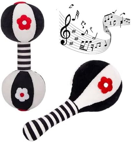 ألعاب خشخيشات للأطفال خشخيشات محشوة، قطعتان من ألعاب الأطفال الرضع الخشخيشة الناعمة من عمر 0 ​​إلى 3 أشهر ألعاب قبضة اليد التنموية المبكرة للرضع حديثي الولادة والبنات والأولاد هدية (ألعاب خشخيشات الأطفال) in Kuwait