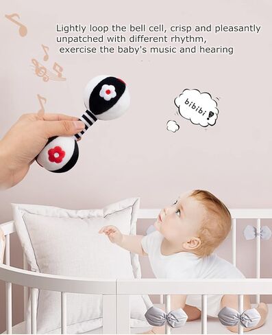 ألعاب خشخيشات للأطفال خشخيشات محشوة، قطعتان من ألعاب الأطفال الرضع الخشخيشة الناعمة من عمر 0 ​​إلى 3 أشهر ألعاب قبضة اليد التنموية المبكرة للرضع حديثي الولادة والبنات والأولاد هدية (ألعاب خشخيشات الأطفال) in Kuwait