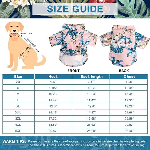 Whaline 3 قطع قمصان كلب هاواي من الشيفون المسامي، قماش صيفي للكلاب، نمط شجرة جوز الهند والأناناس، ملابس حيوانات أليفة للشاطئ بأكمام قصيرة للكلاب الكبيرة (أحمر، أزرق داكن، وردي)، 5XL in Kuwait