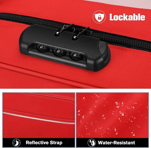 منظم زجاجات حبوب الدواء قابل للقفل من سيثون، حقيبة تخزين الأدوية، مدير حقيبة السفر مع قفل، مقبض، جيوب ثابتة للأدوية والفيتامينات والمستلزمات الطبية (أحمر) in Kuwait