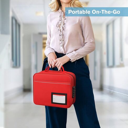 منظم زجاجات حبوب الدواء قابل للقفل من سيثون، حقيبة تخزين الأدوية، مدير حقيبة السفر مع قفل، مقبض، جيوب ثابتة للأدوية والفيتامينات والمستلزمات الطبية (أحمر) in Kuwait