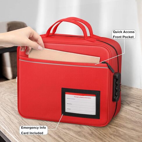منظم زجاجات حبوب الدواء قابل للقفل من سيثون، حقيبة تخزين الأدوية، مدير حقيبة السفر مع قفل، مقبض، جيوب ثابتة للأدوية والفيتامينات والمستلزمات الطبية (أحمر) in Kuwait