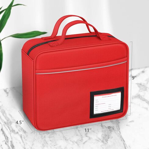 منظم زجاجات حبوب الدواء قابل للقفل من سيثون، حقيبة تخزين الأدوية، مدير حقيبة السفر مع قفل، مقبض، جيوب ثابتة للأدوية والفيتامينات والمستلزمات الطبية (أحمر) in Kuwait